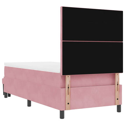 Box spring seng med hovedgærde Lyserød 190 x 90 cm Fløjl