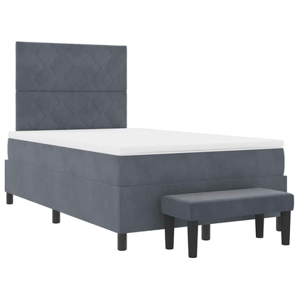 Box spring seng med hovedgærde Mørkegrå 190 x 120 cm Fløjl