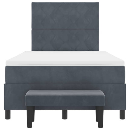 Box spring seng med hovedgærde Mørkegrå 190 x 120 cm Fløjl