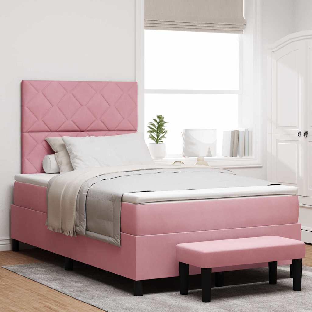 Box spring seng med hovedgrde Lyserd 190 x 120 cm Fljl