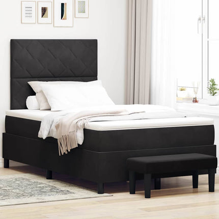 Box spring seng med hovedgærde Sort 200 x 120 cm Fløjl