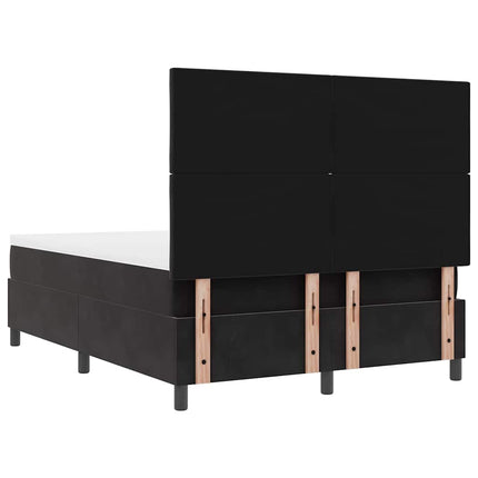 Box spring seng med hovedgærde Sort 200 x 140 cm Fløjl