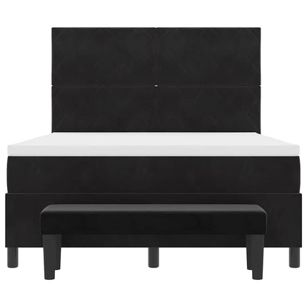 Box spring seng med hovedgærde Sort 200 x 140 cm Fløjl