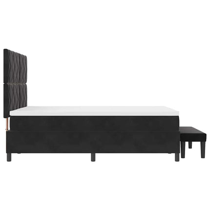 Box spring seng med hovedgærde Sort 200 x 140 cm Fløjl