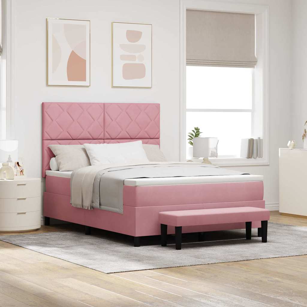 Box spring seng med pude Lyserd 200 x 140 cm Fljl