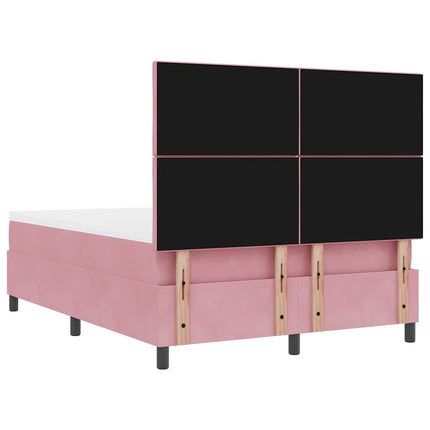 Box spring seng med pude Lyserød 200 x 140 cm Fløjl