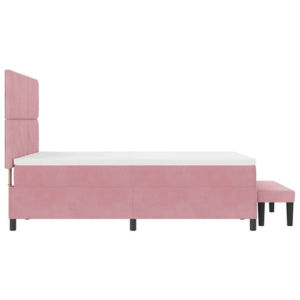 Box spring seng med pude Lyserød 200 x 140 cm Fløjl