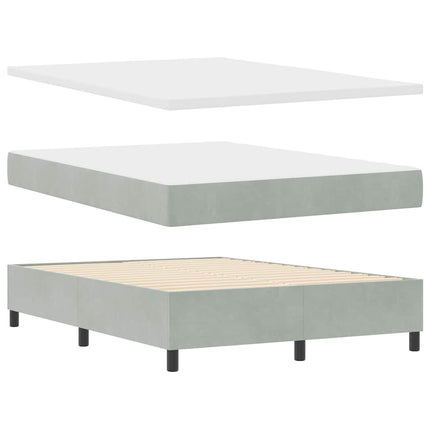 Box spring seng med hovedgærde Lysegrå 200 x 160 cm Fløjl