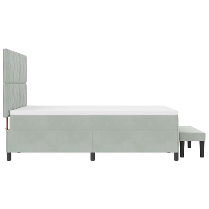 Box spring seng med hovedgærde Lysegrå 200 x 160 cm Fløjl
