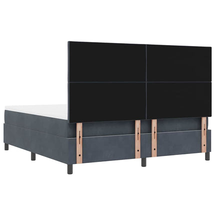 Box spring seng med hovedgærde Mørkegrå 200 x 180 cm Fløjl