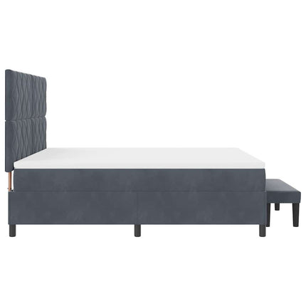 Box spring seng med hovedgærde Mørkegrå 200 x 180 cm Fløjl