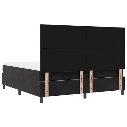 Box spring seng med hovedgærde Sort 200 x 180 cm Fløjl