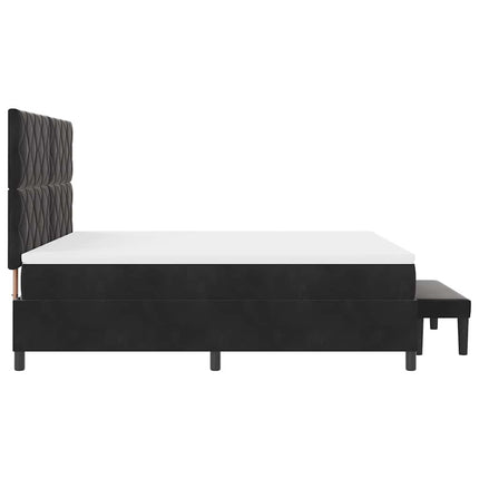 Box spring seng med hovedgærde Sort 200 x 180 cm Fløjl