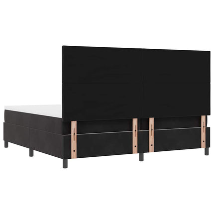 Box spring seng med hovedgærde Sort 200 x 200 cm Fløjl