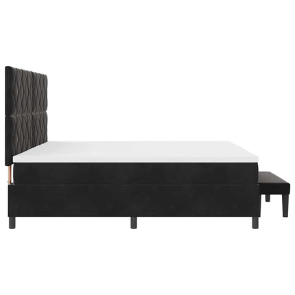 Box spring seng med hovedgærde Sort 200 x 200 cm Fløjl