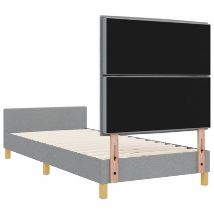 Sengestel med hovedgærde Lysegrå 80 x 200 cm Stof