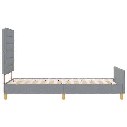 Sengestel med hovedgærde Lysegrå 80 x 200 cm Stof