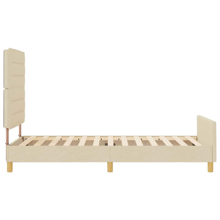Sengestel med hovedgærde Creme 80 x 200 cm Stof