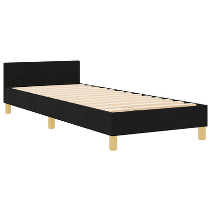 Sengestel med hovedgærde Sort 100 x 200 cm Stof