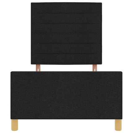 Sengestel med hovedgærde Sort 100 x 200 cm Stof
