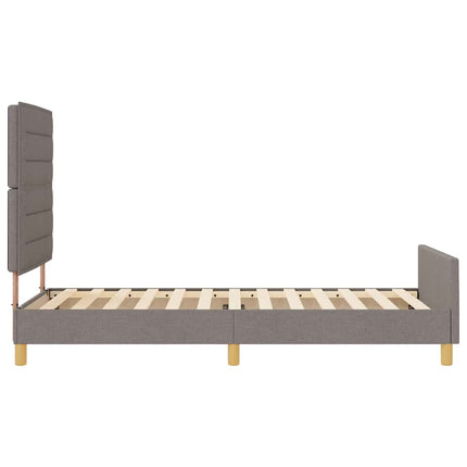 Sengestel med hovedgærde Gråbrun 100 x 200 cm Stof