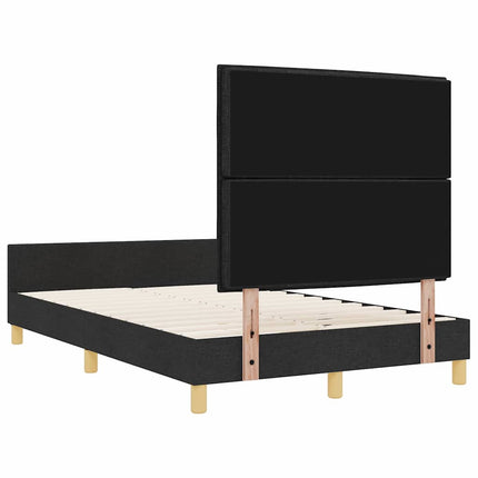 Sengestel med hovedgærde Sort 120 x 190 cm Stof