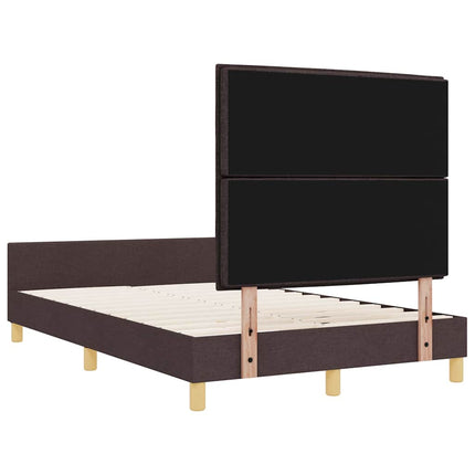 Sengestel med hovedgærde Mørkebrun 120 x 200 cm Stof