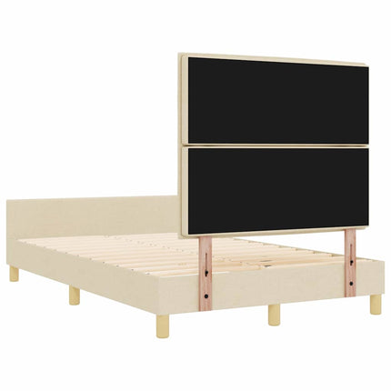 Sengestel med hovedgærde Creme 160 x 200 cm Stof