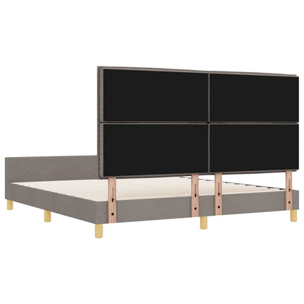 Sengestel med hovedgærde Gråbrun 180 x 200 cm Stof