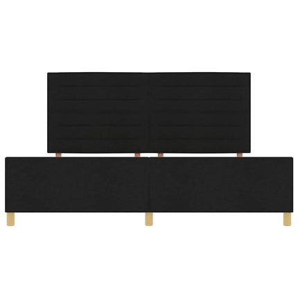 Sengestel med hovedgærde Sort 200 x 200 cm Stof