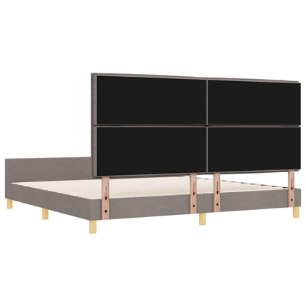 Sengestel med hovedgærde Gråbrun 200 x 200 cm Stof