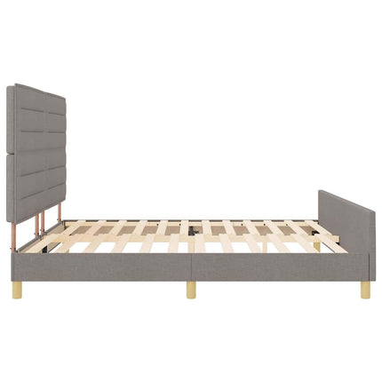 Sengestel med hovedgærde Gråbrun 200 x 200 cm Stof