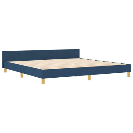 Sengestel med hovedgærde Blå 200 x 200 cm Stof