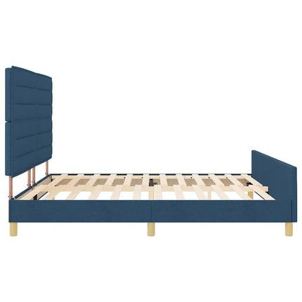 Sengestel med hovedgærde Blå 200 x 200 cm Stof