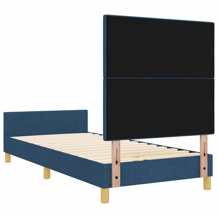 Sengestel med hovedgærde Blå 90 x 190 cm Stof