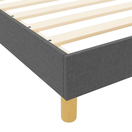 Sengestel med hovedgærde Mørkegrå 90 x 200 cm Stof