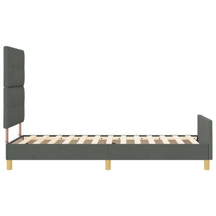 Sengestel med hovedgærde Mørkegrå 90 x 200 cm Stof