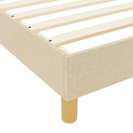 Sengestel med hovedgærde Creme 90 x 200 cm Stof