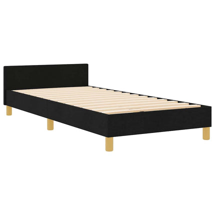 Sengestel med hovedgærde Sort 100 x 200 cm Stof