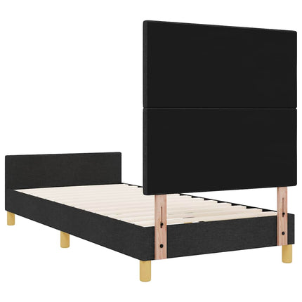 Sengestel med hovedgærde Sort 100 x 200 cm Stof