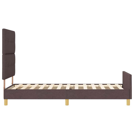 Sengestel med hovedgærde Mørkebrun 100 x 200 cm Stof