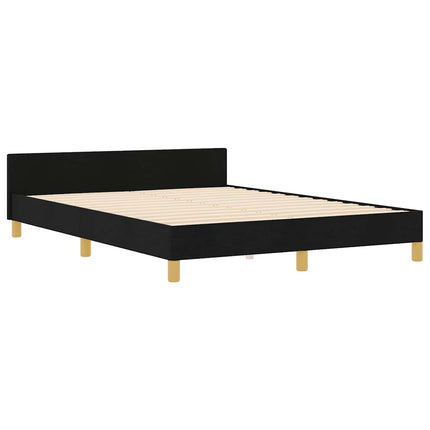 Sengestel med hovedgærde Sort 140 x 190 cm Stof