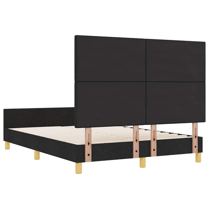 Sengestel med hovedgærde Sort 140 x 190 cm Stof