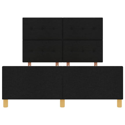 Sengestel med hovedgærde Sort 140 x 190 cm Stof