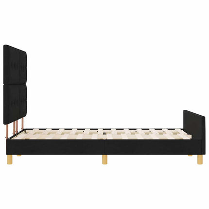 Sengestel med hovedgærde Sort 140 x 190 cm Stof
