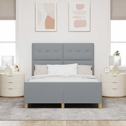 Sengestel med hovedgærde Lysegrå 160 x 200 cm Stof