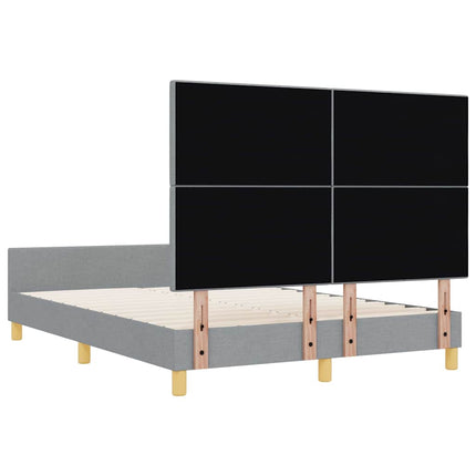 Sengestel med hovedgærde Lysegrå 160 x 200 cm Stof