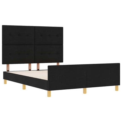 Sengestel med pude med hovedgærde Sort 160 x 200 cm Stof