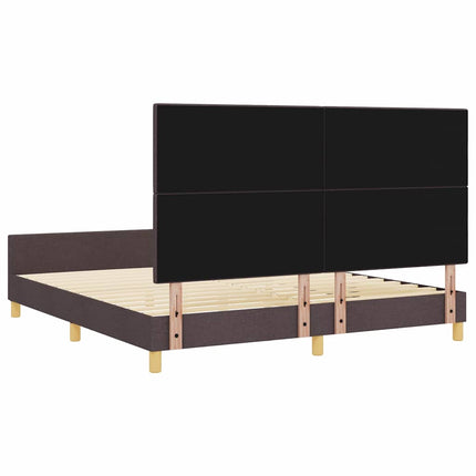 Sengestel med hovedgærde Mørkebrun 180 x 200 cm Stof
