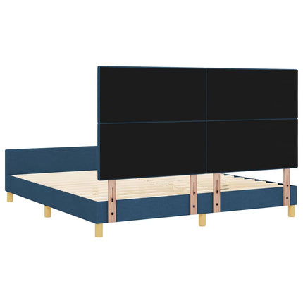 Sengestel med hovedgærde Blå 180 x 200 cm Stof